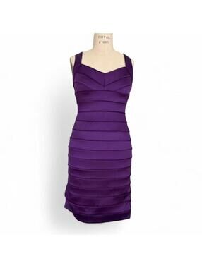 Ralph Lauren Deep Purple Satin Bandage Dress 4 Fairy Whimsy Party Going Out